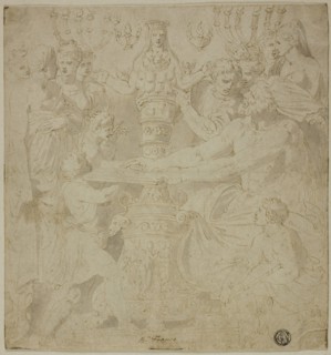Oracle and Worshippers before the Statue of Artemis of Ephesus, n.d., Follower of Battista Franco,