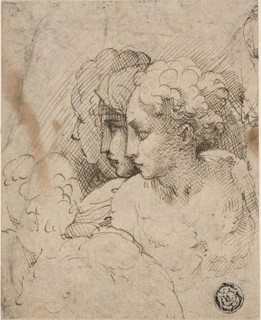 Female Heads, 1535/40, Attributed to Parmigianino, Italian, 1503-1540, Italy, Pen and brown ink