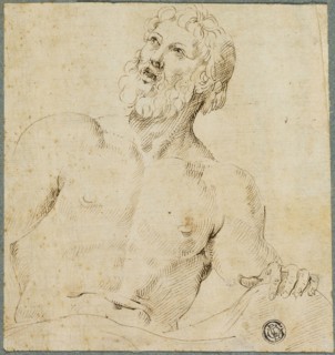 Half-length Sketch of Bearded Man (Jupiter?), 1540/60, After Battista Franco, called Il Semolei,