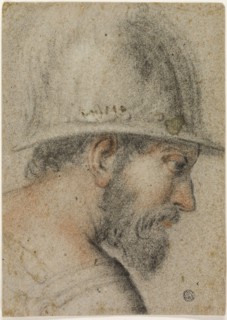 Profile Head of a Soldier with Helmet, 1588/96, Attributed to Gabriele Caliari, Italian, 1568-1631,