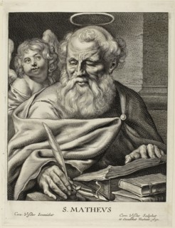 Saint Matthew, n.d., Cornelis Visscher, Dutch, c. 1629-1658, Holland, Engraving on ivory paper, 260
