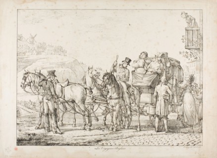 English Travellers, 1815–25, Carle Vernet (French, 1758-1836), printed by Comte Charles Philibert
