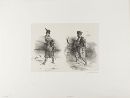 Sheet with Stumped Sketch, 1839, Denis Auguste Marie Raffet (French, 1804-1860), printed by Auguste