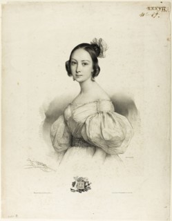 The Letter T from Le Miroir des Dames, ou nouvel alphabet français, 1834, Pierre Louis Henri