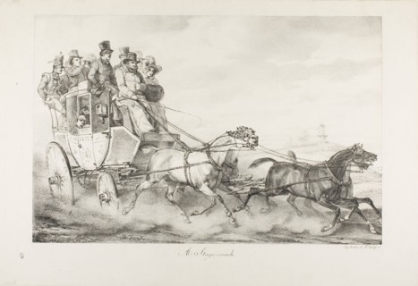 A Stagecoach, 1818, Horace Vernet (French, 1789-1863), printed by Francois Seraphin Delpech