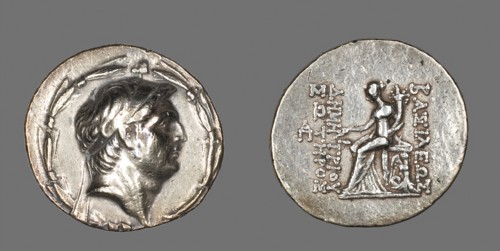 Tetradrachm (Coin) Portraying Demetrios I Soter, 162/150 BC, Reign of Demetrios I Soter, Greek,