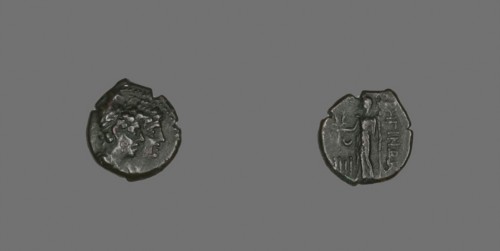 Tetras (Coin) Depicting the Dioscuri, about 203/89 BC, Greek, Greece, Bronze, Diam. 1.7 cm, 2.72 g