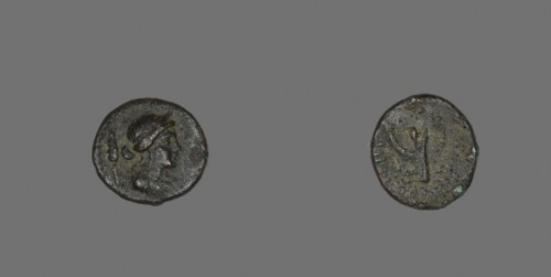 Hexas (Coin) Depicting the Goddess Demeter, after 241 BC, Greek, Greece, Bronze, Diam. 1.7 cm, 3.21