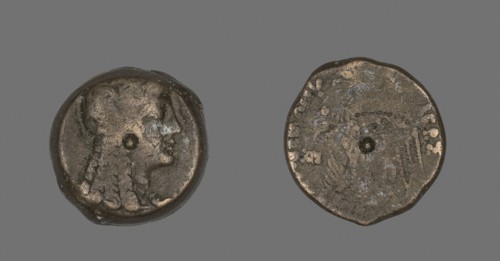Coin Portraying Queen Cleopatra I as the Goddess Isis, 146/127 BC, issued by Ptolemy VIII Euergetes