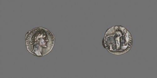 Denarius (Coin) Portraying Emperor Antoninus Pius, AD 157/158, Roman, minted in Rome, Roman Empire,