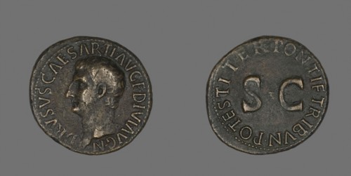 As (Coin) Portraying Drusus, AD 21/22, Roman, minted in Rome, Rome, Bronze, Diam. 2.9 cm, 10.28 g