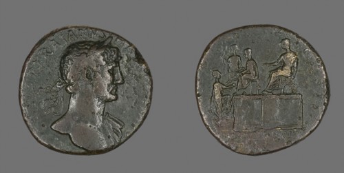 Coin Portraying Emperor Hadrian, AD 118, Roman, Roman Empire, Bronze, Diam. 3.1 cm, 22.42 g