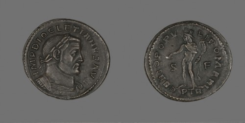 Coin Portraying Emperor Diocletian, AD 284/305, Roman, Roman Empire, Bronze, Diam. 2.9 cm, 9.65 g