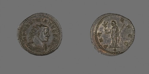 Coin Portraying Emperor Marcus Aurelius Valerius Maximianus (Maximian or Maximianus I), AD 286/305,