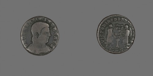 Coin Portraying Emperor Decentius, AD 351/353, Roman, Roman Empire, Bronze, Diam. 2.1 cm, 4.14 g