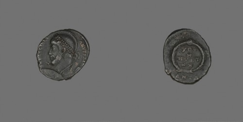 Coin Portraying Emperor Julian, AD 360/363, Roman, Roman Empire, Bronze, Diam. 1.9 cm, 2.74 g