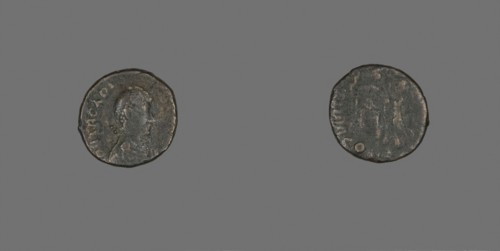 Coin Portraying Emperor Arcadius, AD 383/408, Roman, Roman Empire, Bronze, Diam. 1.7 cm, 2.40 g