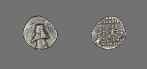 Drachm (Coin) Portraying King Phraate IV, 38/32 BC, Persian, Parthia, Khorasan, Silver, Diam. 1.9