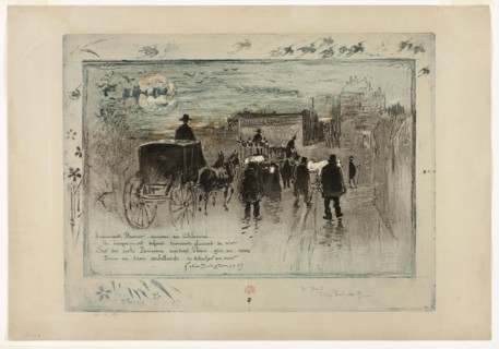 Funeral Procession on the Boulevard Clichy, 1887, Félix Hilaire Buhot, French, 1847-1898, France,