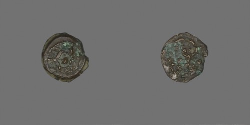 Coin Depicting a Double Cornucopia, Hasmonaean Dynasty (135–76 B.C), reign of Alexander Jannaeus