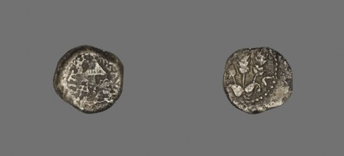 Coin Depicting a Parasol, AD 42/43, reign of King Herod Agrippa I, Roman, Palestine, Israel,