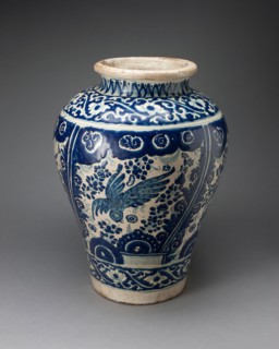 Vase Depicting a Phoenixlike Bird, 1700/50, Talavera poblana, Puebla, Mexico, Puebla, Tin-glazed