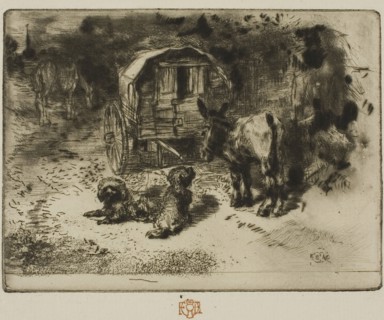 The Guardians of the House, or the Acrobat’s Companions, c. 1877, Félix Hilaire Buhot, French,