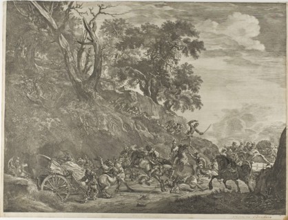 Attack on a Convoy, n.d., Cornelis Visscher (Dutch, c. 1629-1658), after Pieter van Laer