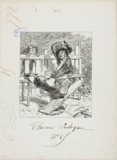 Les Propos de Thomas Vireloque: Brains cracked-but bottles, 1853, Paul Gavarni, French, 1804-1866,
