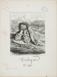 Les Propos de Thomas Vireloque: Young Europe (60 years old!, and worn out), 1853, Paul Gavarni,