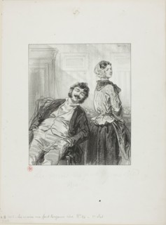 Husbands Always Make Me Laugh: Come, Mme. Rabat-joie, shut up, 1853, Paul Gavarni, French,