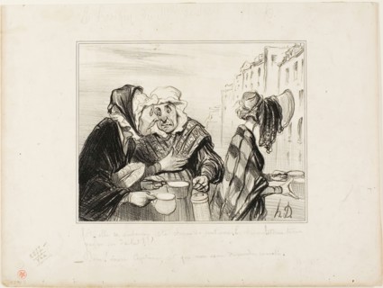 What a fuss this sour-face from the fifth floor is making! Wearing a hat just to buy two cups of