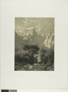 Brunnen, 1852, Alexandre Calame, Swiss, 1810-1864, Switzerland, 278 x 210 mm (image), 454 x 352 mm
