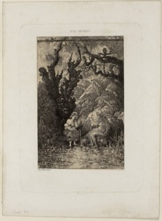 Death and the Young Mother, from Revue Fantaisiste, 1861, Rodolphe Bresdin, French, 1825-1885,
