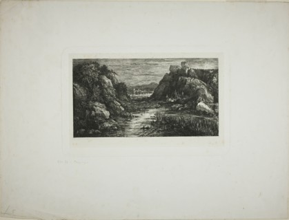 The Distant City, 1868, Rodolphe Bresdin, French, 1825-1885, France, Etching and roulette on ivory