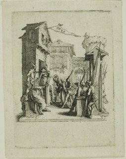 Jesus Before Caiaphas, from The Small Passion, 1624/31, Jacques Callot, French, 1592-1635, France,