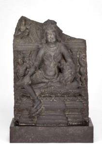 Goddess Hariti Seated Holding a Child, Pala period, 10th/11th century, India, Bihar, Bihar, Black