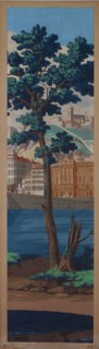 Panel: The Views of Lyon, First edition, 1821, France, Paris, France, Block-printed, color on
