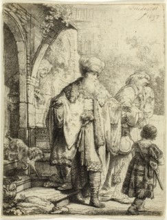 Abraham Casting out Hagar and Ishmael, 1637, Rembrandt van Rijn, Dutch, 1606-1669, Holland, Etching