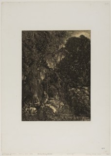 Holy Family with Deer, 1871, Rodolphe Bresdin, French, 1825-1885, France, Lithograph (etching