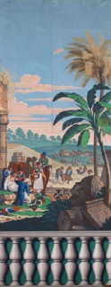 Scenic Wallpaper: The Battle of Heliopolis, First edition, c. 1818, Designed by Jean-Julien Deltil,
