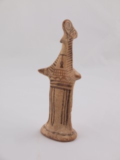 Statuette of a Goddess, 600/580 BC, Greek, Boeotia, Dodona, terracotta, 18.2 × 7.7 × 6.8 cm (7 3/16