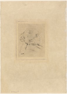 Berthe Morisot, c. 1892, Pierre Auguste Renoir, French, 1841-1919, France, Etching on cream wove