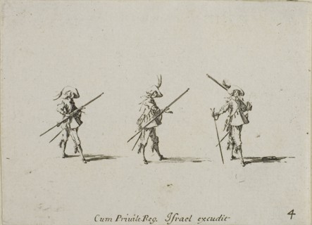 Drill with the Musket, plate four from The Military Exercises, published 1635, Jacques Callot