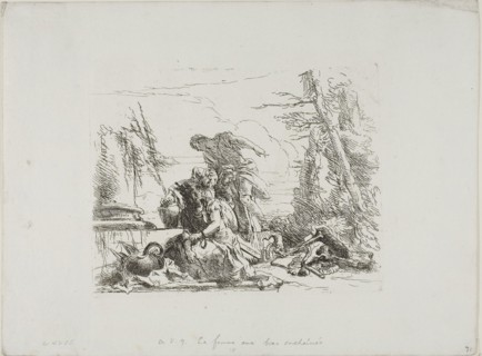 A Woman with her Arms in Chains and Four Other Figures, from Capricci, 1740/50, published 1785,