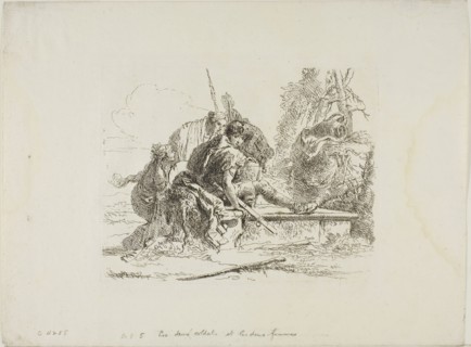 Two Soldiers and Two Women, from Capricci, 1740/50, Giambattista Tiepolo, Italian, 1696-1770,
