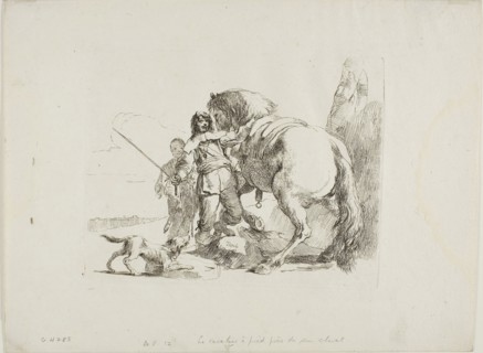 The Rider Standing by His Horse, from Capricci, 1740/50, Giambattista Tiepolo, Italian, 1696-1770,