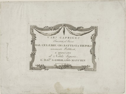 Frontispiece from Capricci, published 1785, Giambattista Tiepolo, Italian, 1696-1770, Italy,