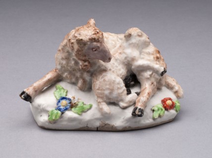 Ewe and Lamb, 1752/54, Bow Porcelain Factory, London, England, 1744-1775, Bow, Soft-paste