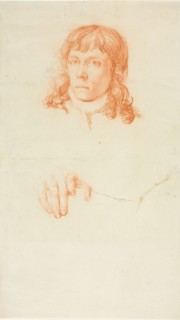 Self-Portrait, c. 1779, John Flaxman, II, English, 1755-1826, England, Red chalk on cream laid